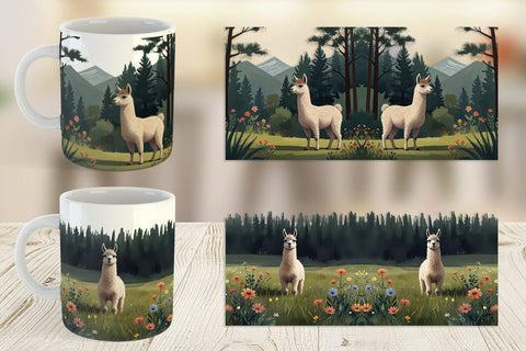 Mug Wrap Illustration Llama Sublimation artnoy 