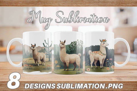 Mug Wrap Illustration Llama Sublimation artnoy 