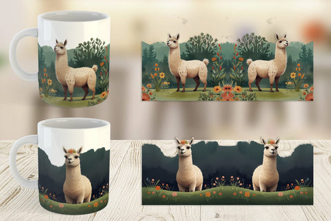 Mug Wrap Illustration Llama Sublimation artnoy 
