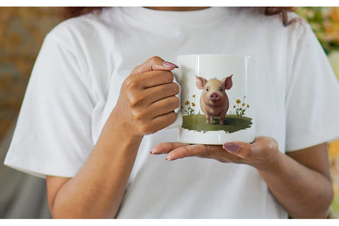 Mug Wrap Illustration Pig Sublimation artnoy 
