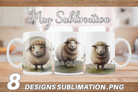 Mug Wrap Illustration Sheep Sublimation artnoy 