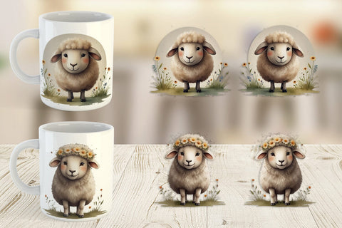 Mug Wrap Illustration Sheep Sublimation artnoy 