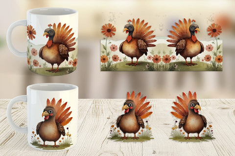 Mug Wrap Illustration Turkey Sublimation artnoy 