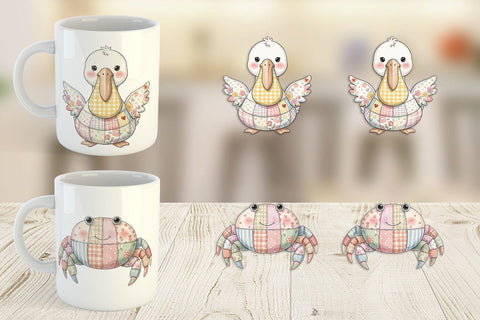 Mug Wrap Innocent Beach Patchwork Watercolor Sublimation artnoy 