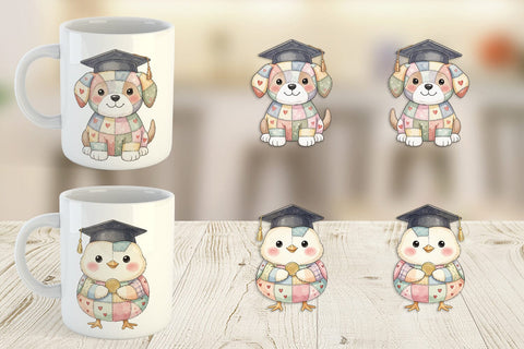 Mug Wrap Innocent Graduation Patchwork Watercolor Sublimation artnoy 