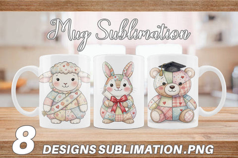 Mug Wrap Innocent Graduation Patchwork Watercolor Sublimation artnoy 