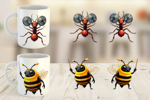 Mug Wrap Insect Music Parade Sublimation artnoy 