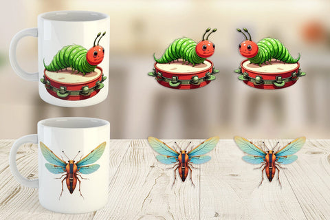 Mug Wrap Insect Music Parade Sublimation artnoy 