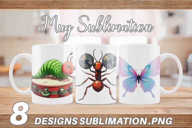 Mug Wrap Insect Music Parade Sublimation artnoy 