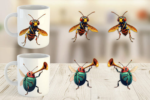 Mug Wrap Insect Music Parade Sublimation artnoy 