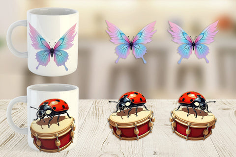 Mug Wrap Insect Music Parade Sublimation artnoy 