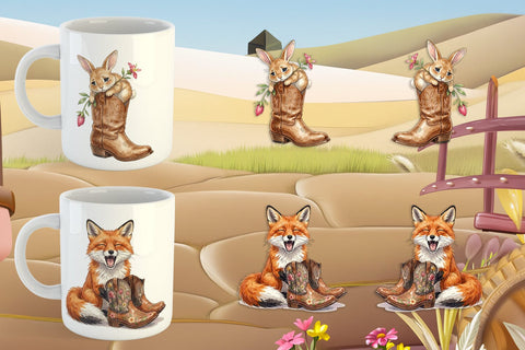 Mug Wrap Introvert Desert Animal Watercolor Sublimation artnoy 