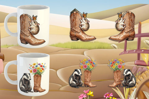 Mug Wrap Introvert Desert Animal Watercolor Sublimation artnoy 