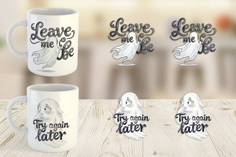 Mug Wrap Introverted Ghost Sarcastic Sublimation artnoy 