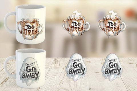 Mug Wrap Introverted Ghost Sarcastic Sublimation artnoy 