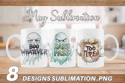 Mug Wrap Introverted Ghost Sarcastic Sublimation artnoy 