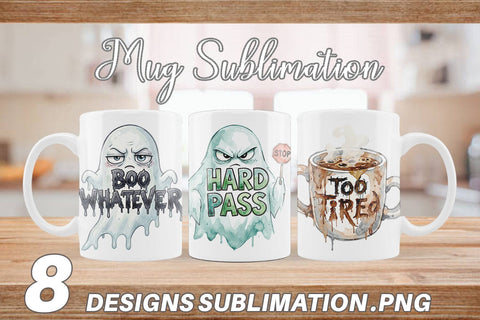 Mug Wrap Introverted Ghost Sarcastic Sublimation artnoy 