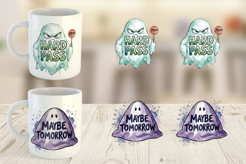 Mug Wrap Introverted Ghost Sarcastic Sublimation artnoy 