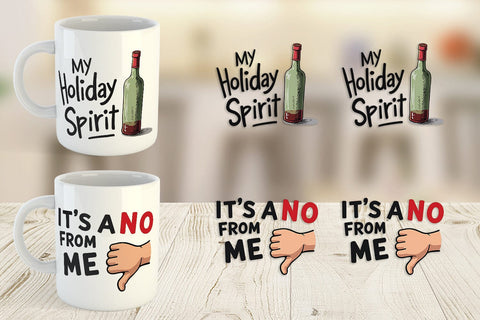 Mug Wrap Introvert's Grumpy Christmas Sublimation artnoy 