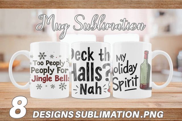Mug Wrap Introvert's Grumpy Christmas Sublimation artnoy 