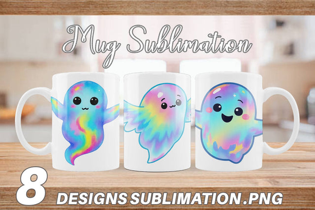 Mug Wrap Iridescent Ghost Sublimation artnoy 