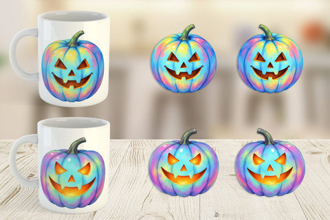 Mug Wrap Iridescent Pumpkin Sublimation artnoy 