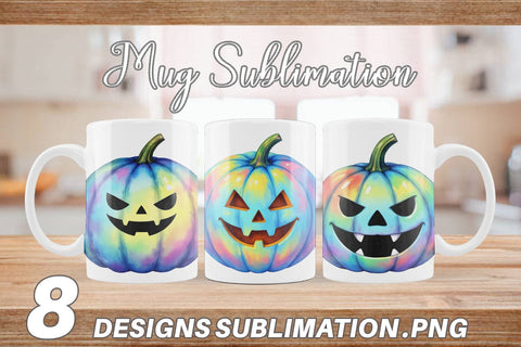 Mug Wrap Iridescent Pumpkin Sublimation artnoy 