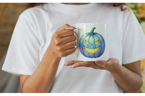 Mug Wrap Iridescent Pumpkin Sublimation artnoy 