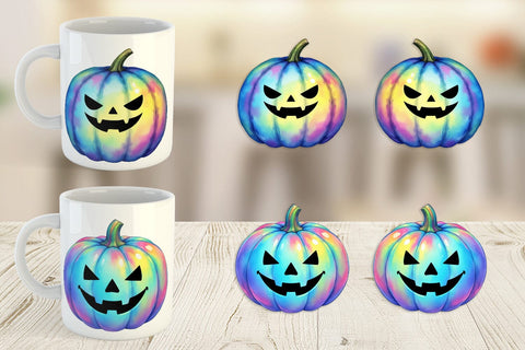 Mug Wrap Iridescent Pumpkin Sublimation artnoy 