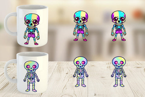 Mug Wrap Iridescent Skeleton Sublimation artnoy 