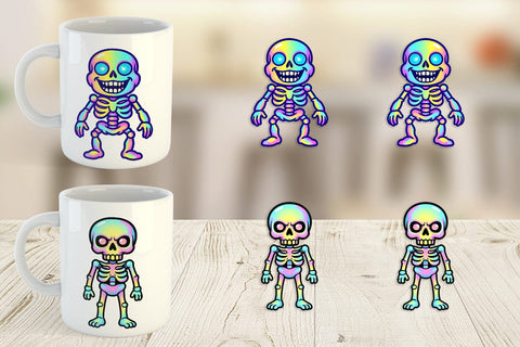 Mug Wrap Iridescent Skeleton Sublimation artnoy 