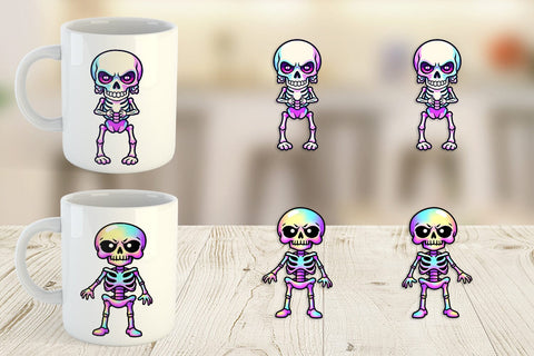 Mug Wrap Iridescent Skeleton Sublimation artnoy 