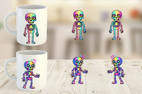 Mug Wrap Iridescent Skeleton Sublimation artnoy 