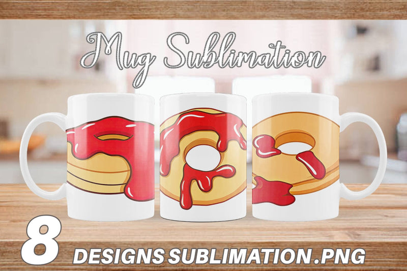 Mug Wrap Jam Filled Donut Sublimation artnoy 