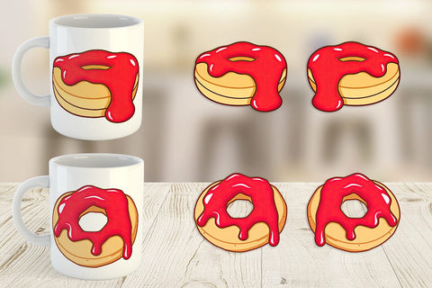 Mug Wrap Jam Filled Donut Sublimation artnoy 