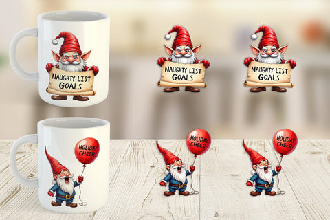 Mug Wrap Jingle Hell: Cynical Christmas Gnome Sublimation artnoy 