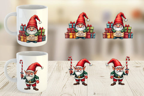 Mug Wrap Jingle Hell: Cynical Christmas Gnome Sublimation artnoy 