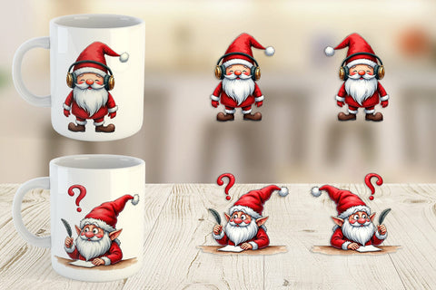 Mug Wrap Jingle Hell: Cynical Christmas Gnome Sublimation artnoy 