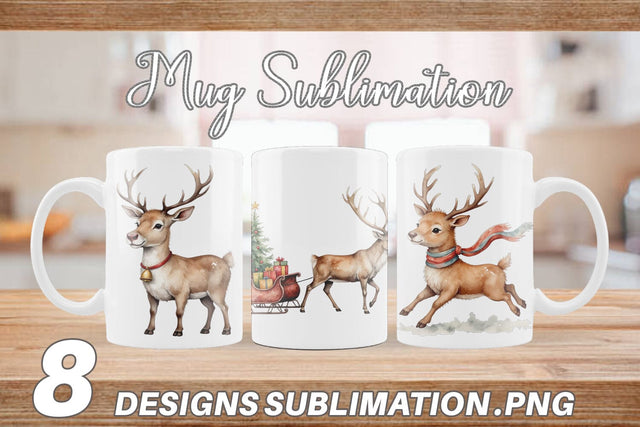 Mug Wrap Jolly Reindeer Sublimation artnoy 