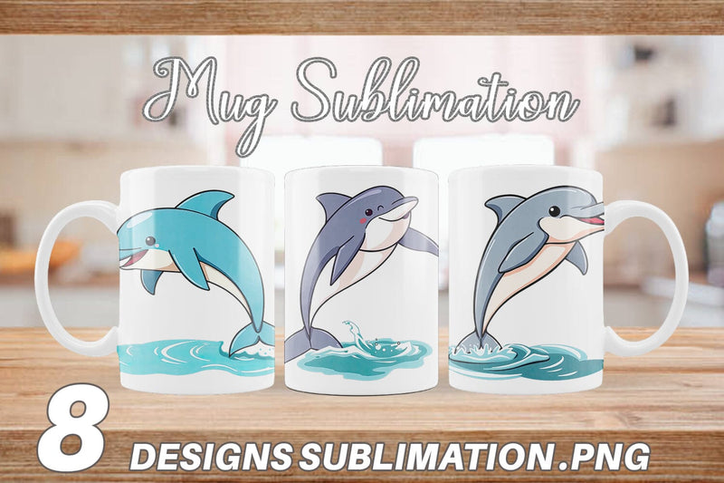 Mug Wrap Jumping Dolphin Sublimation artnoy 