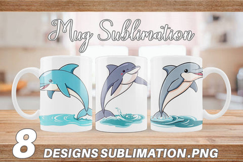 Mug Wrap Jumping Dolphin Sublimation artnoy 
