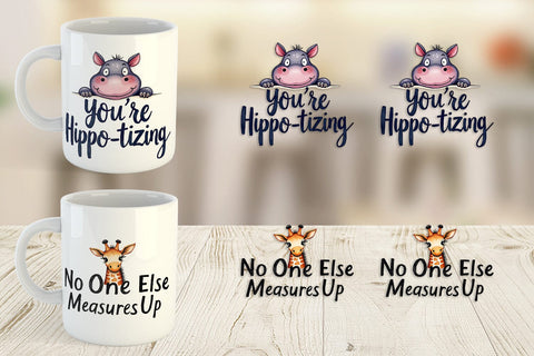 Mug Wrap Jungle Giggles Funny Animal Valentine Puns Sublimation artnoy 