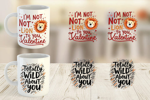 Mug Wrap Jungle Giggles Funny Animal Valentine Puns Sublimation artnoy 