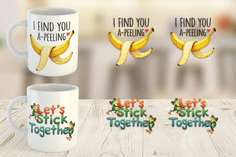 Mug Wrap Jungle Giggles Funny Animal Valentine Puns Sublimation artnoy 