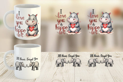 Mug Wrap Jungle Sweethearts Baby Animal Valentine Puns Sublimation artnoy 
