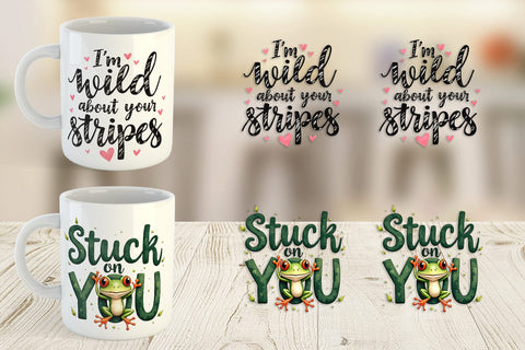 Mug Wrap Jungle Sweethearts Baby Animal Valentine Puns Sublimation artnoy 