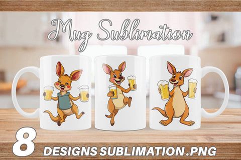Mug Wrap Kangaroo Beer Day Sublimation artnoy 
