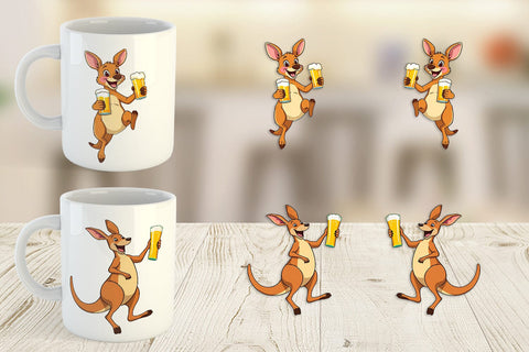 Mug Wrap Kangaroo Beer Day Sublimation artnoy 