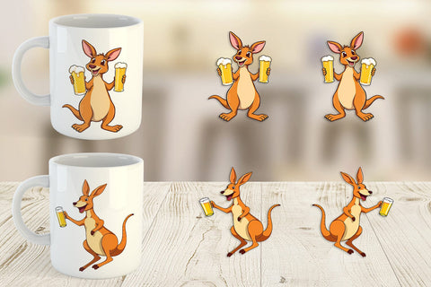 Mug Wrap Kangaroo Beer Day Sublimation artnoy 