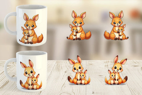 Mug Wrap Kangaroo Mother's Day Sublimation artnoy 